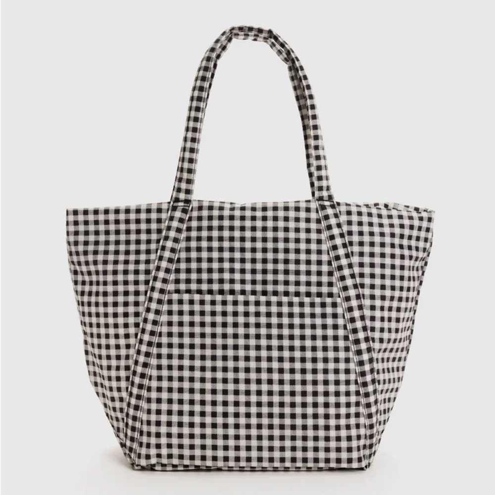 BAGGU Black and White Checkered Shoulder Bag